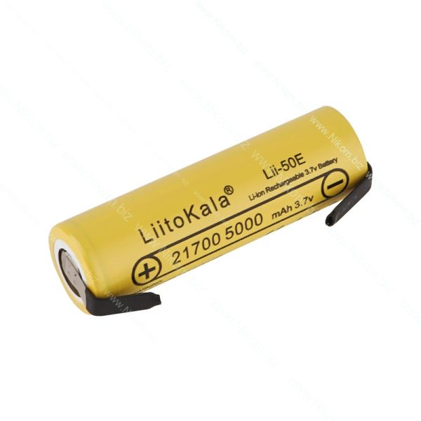 Аккумулятор Liitokala 21700 50E-N, 5000mAh под пайку
