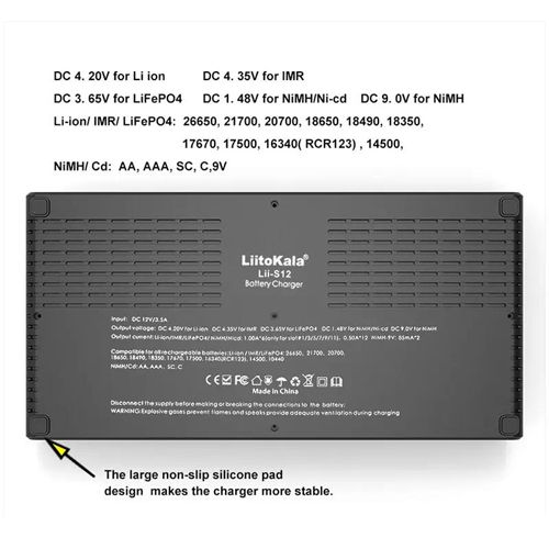 Зарядний пристрій LiitoKala Lii-S12, 12x26700/ 26650/ 2170/0 18650/ AA/ 9V