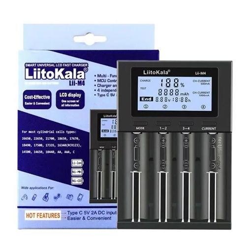 Зарядка Powerbank LiitoKala Lii-M4, 4хАА/ААА/A/14500/16340/18350/18650/26650