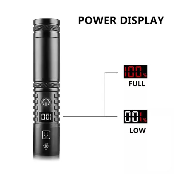 Фонарь S2304-WHITE LASER LED PM10-TG, 1x18650/3xAAA, power bank, ЗУ Type-C, zoom