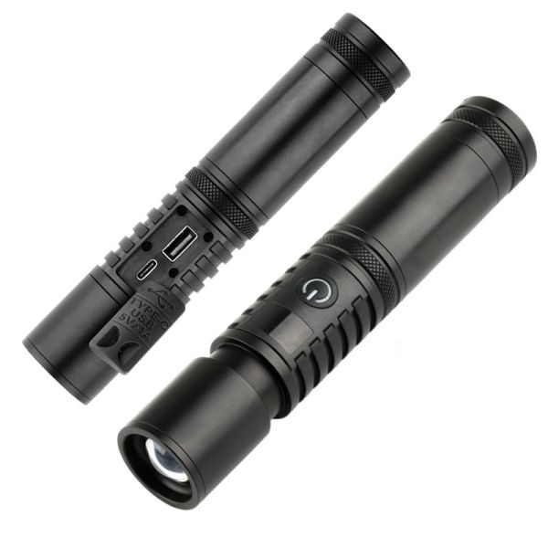 Фонарь S2304-WHITE LASER LED PM10-TG, 1x18650/3xAAA, power bank, ЗУ Type-C, zoom
