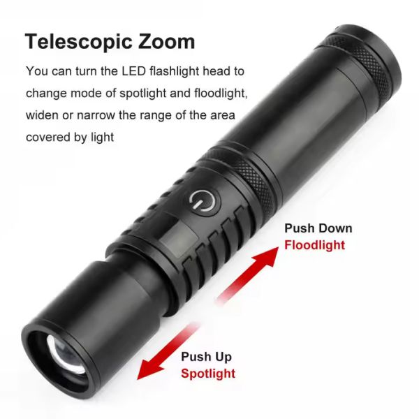 Фонарь S2304-WHITE LASER LED PM10-TG, 1x18650/3xAAA, power bank, ЗУ Type-C, zoom