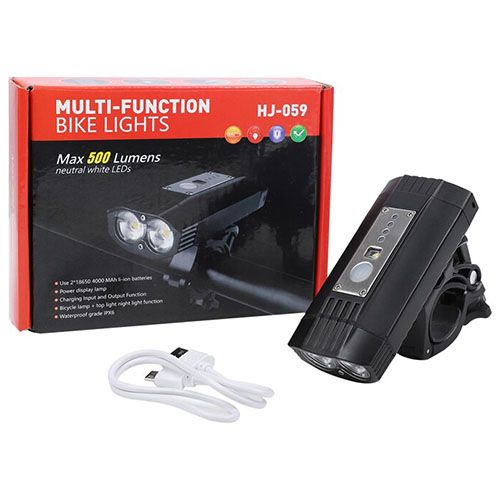 Велофонарь HJ-059-2T6+SMD, Waterproof, ЗУ micro USB