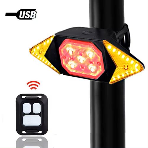 Велофонарь LY-6700 с указанием поворотов (red+yellow+blue)