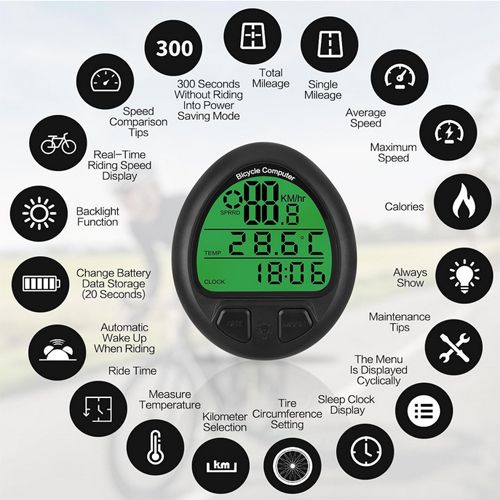 Велокомпьютер 669/999, подсветка, 26 функций