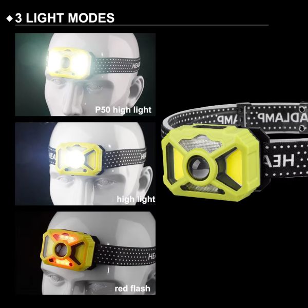 Фонарь налобный 2323-P50+SMD+COB(white+red)