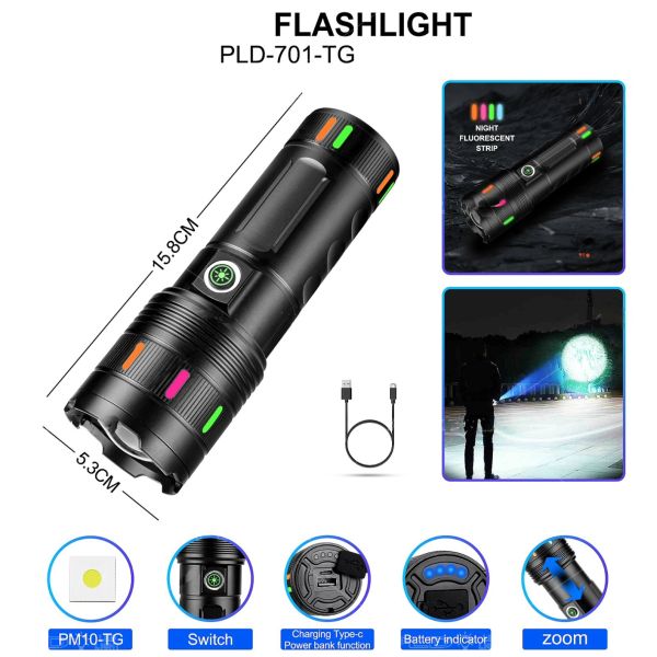 Фонарь NIGHT VISION FLUORESCENCE 701-PM10-TG, Li-Ion аккумулятор