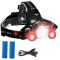 Налобный фонарь Police 3000-T6 + 2XPE(RED), 2×18650, с сигнальным светом, USB-Type-C
