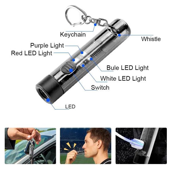 Ліхтар S1-LED+SMD(RGB), Li-Ion акумулятор, карабін, свисток