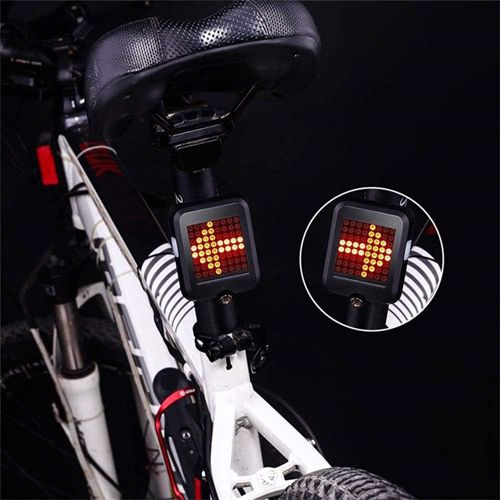 Велофонарь AQY-0100 с автоматическим указанием поворотов (red+yellow)
