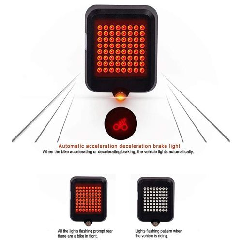 Велофонарь AQY-0100 с автоматическим указанием поворотов (red+yellow)