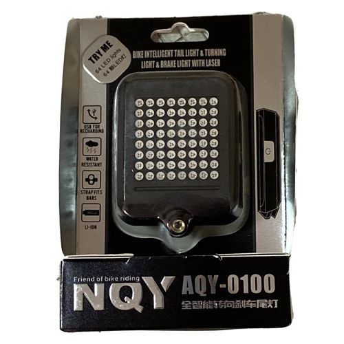 Велофонарь AQY-0100 с автоматическим указанием поворотов (red+yellow)
