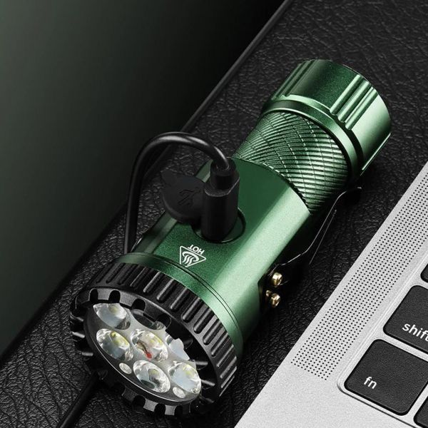 Тактичний ліхтар YEMAO YM-F337  3500LM 3500LM, акумулятори 18650 + 18350 (3200 + 1500 mAh), ультрафіолетовий