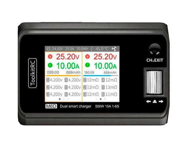 Зарядное устройство ToolkitRC M6D 250W 15A x 2 двухпортовое 1-6S