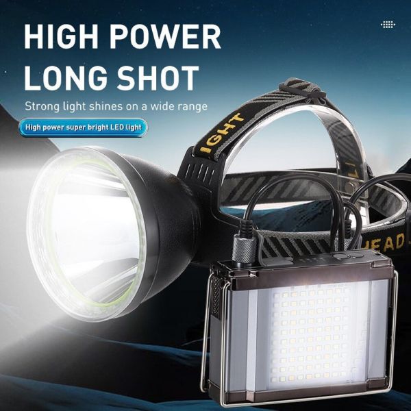 Фонарь налобный YEMAO YM-T100 XHP50+SMD, белый, красный, Li-Ion внешний аккумулятор, ЗУ Type-C