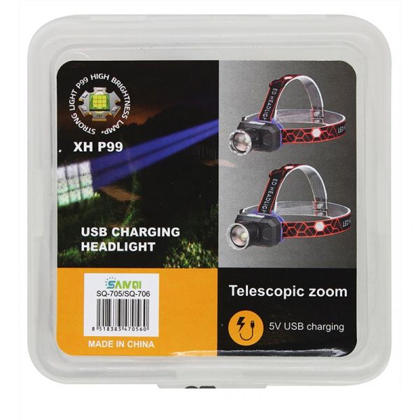 Ліхтарик налобний Police SQ-705-P99, ЗУ micro USB