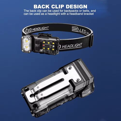 Фонарь налобный X52-2LED+6SMD(RGB), Motion Sensor