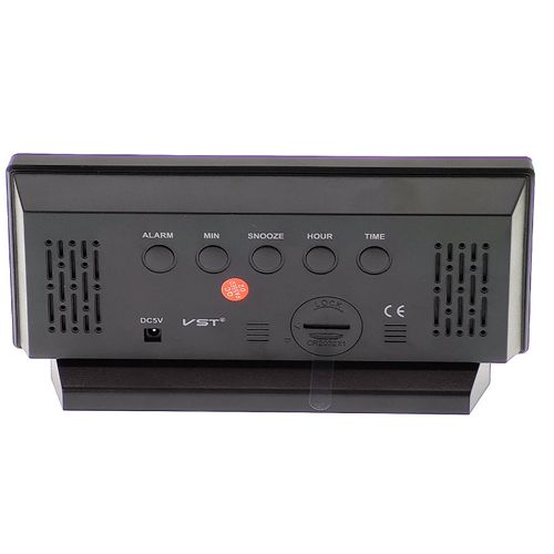 Часы сетевые VST-897-1, красные,температура