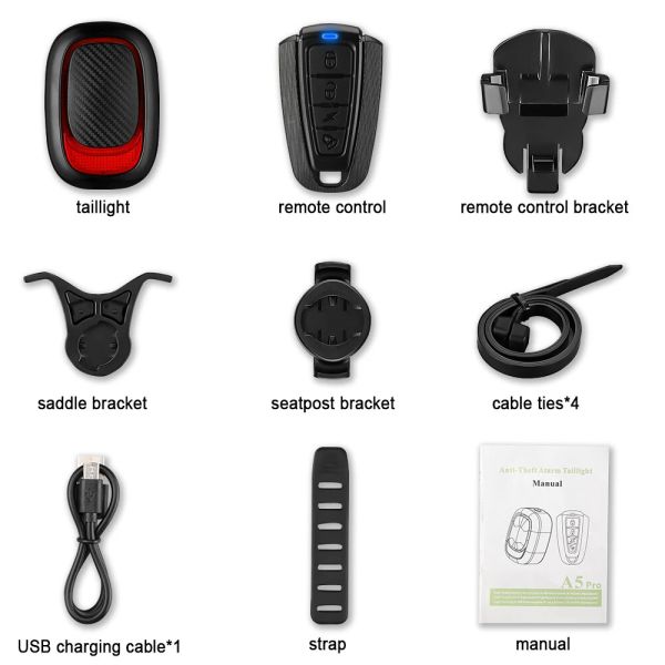 Сигналізація з габаритом A5P-LED(red), виносною кнопкою, вологозахистом, USB-Type-C, Li-Ion акумулятор