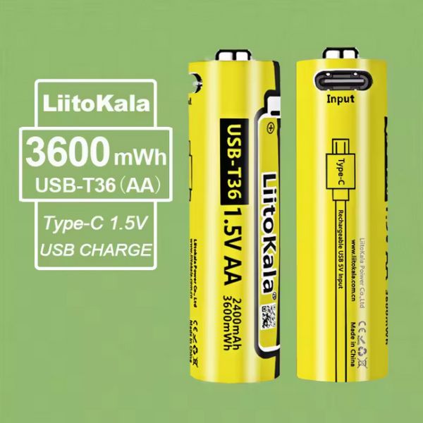 Аккумулятор LiitoKala USB T36 (AA) / 2400 mAh / 3600 mWh / Type-C Original