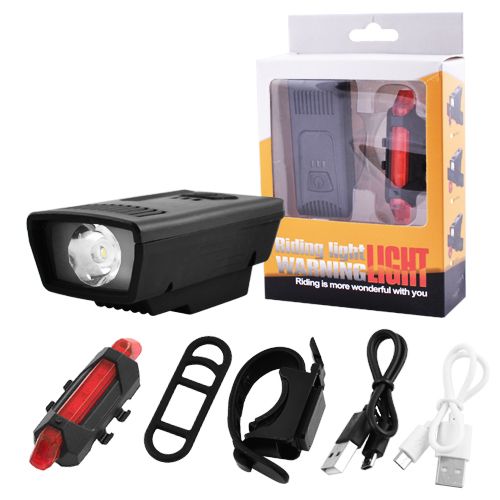Велосипедний комплект світла 1803-1-XPE + STOP-5LED, акум., ЗУ micro USB