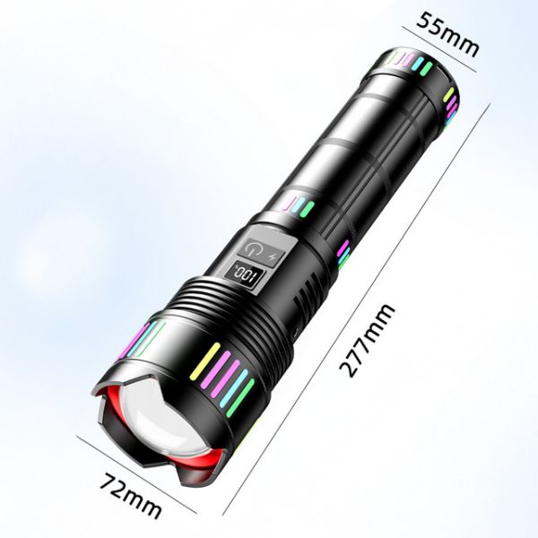 Фонарь NIGHT VISION FLUORESCENCE C203 WHITE LASER LED GT-50W, 8x18650, Power Bank, ЗУ Type-C