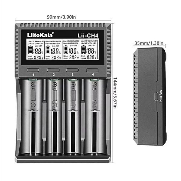 Зарядний пристрій LiitoKala Lii-CH4 (4x26650 /21700 /18650 /16340 /14500 / AA / AAA)