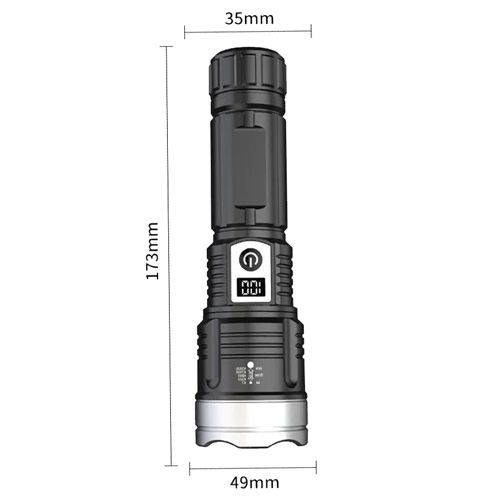 Фонарь PLD-008 WHITE LASER LED PM10-TG, Li-Ion аккум., power bank, индикация заряда, ЗУ Type-C