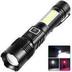 Фонарь COB18-WHITE LASER LED PM10-TG+COB, 1x18650, power bank, магнит, ЗУ Type-C