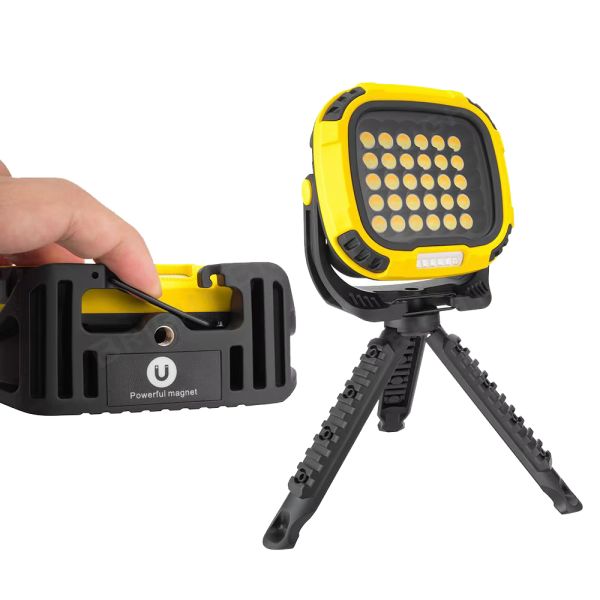Ліхтар кемпінг W893-1-30COB(White+Yellow)+5SMD(Red), Power bank, 2x18650, ЗП Type-C, магніт, гачок