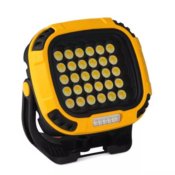 Фонарь кемпинговый W893-1-30COB (White+Yellow) + 5SMD (Red), Power Bank, 2×18650, Type-C, магнит, крюк