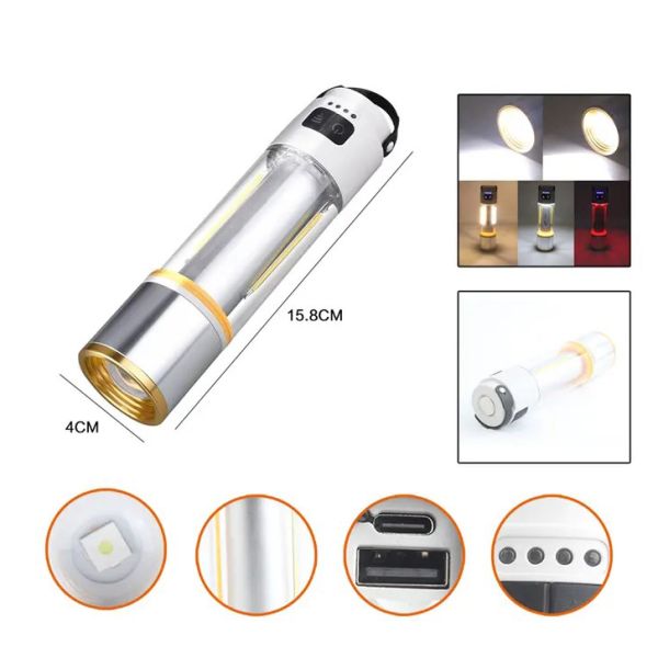 Фонарь MULTIFUNCTION КЕМПИНГ YES-666-LED(white+yellow+red)