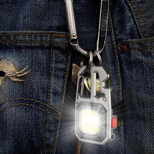 Ліхтар брелок KL-535/5138-COB ULTRA(white+yellow+red), multitool, Li-Ion акум., магніт, карабін, вукрутка, Type-C 