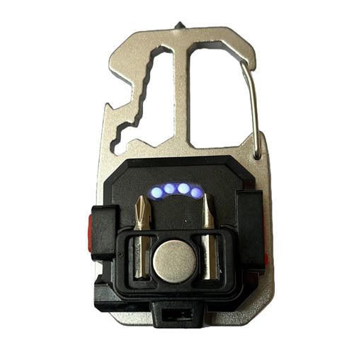 Ліхтар брелок KL-535/5138-COB ULTRA(white+yellow+red), multitool, Li-Ion акум., магніт, карабін, вукрутка, Type-C 