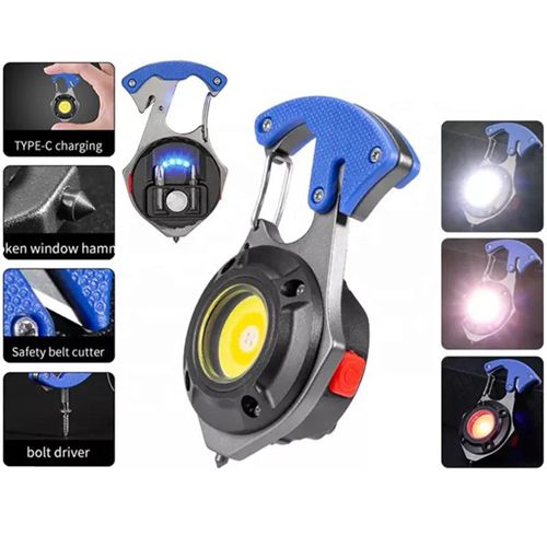 Аккумуляторный LED фонарик W5143-COB(white+yellow+red), multitool, Li-Ion аккум., магнит, карабин, отвертка, ЗУ Type-C