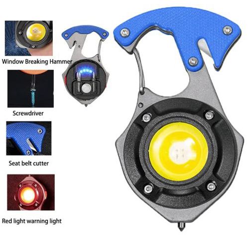 Аккумуляторный LED фонарик W5143-COB(white+yellow+red), multitool, Li-Ion аккум., магнит, карабин, отвертка, ЗУ Type-C