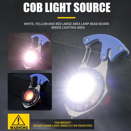 Аккумуляторный LED фонарик W5143-COB(white+yellow+red), multitool, Li-Ion аккум., магнит, карабин, отвертка, ЗУ Type-C
