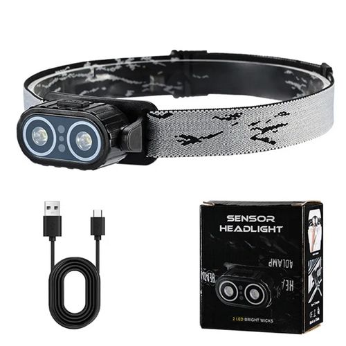 Фонарь налобный Police A57-2COB (white+red), Motion Sensor, Li-Ion аккум., ЗУ Type-C