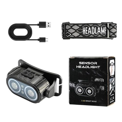 Фонарь налобный Police A57-2COB (white+red), Motion Sensor, Li-Ion аккум., ЗУ Type-C