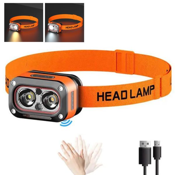 Фонарь налобный G08-2XPG(white+yellow)+LED(red)