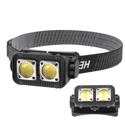 Фонарь налобный K372-2COB(white+red), Motion Sensor, Li-Ion аккум., индикация заряда, ЗУ Type-C