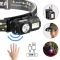 Фонарь налобный T131-XPE+3SMD(red+green+blue+UV), Motion Sensor, Li-Ion аккум, магнит, клипса, ЗУ Type-C, Box