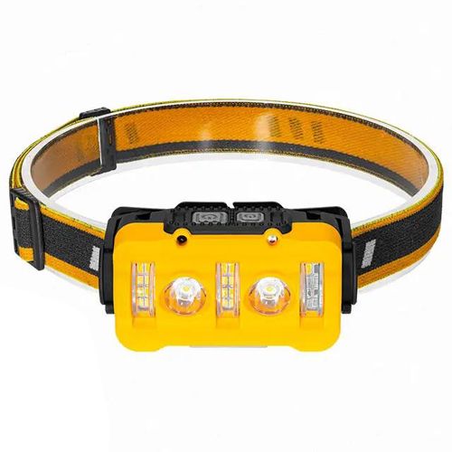 Фонарь налобный W-6112A-2XPE+12SMD+6SMD(white+red), Motion Sensor, Li-Ion аккум., индикация заряда, ЗУ Type-C, Box