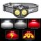 Фонарь налобный WT208-2COB(white+red), Li-Ion аккум, магнит, крюк, ЗУ Type-C, Box