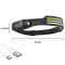Фонарь налобный BL-W689-LM+3COB (white+yellow), Sensor, Li-Ion аккум., Type-C
