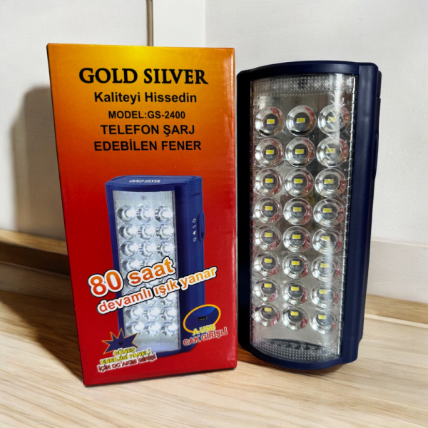 Фонарь кемпинговый с повербанком GOLD SILVER GS-2400  24LED