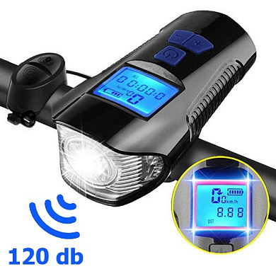 Велосипедный звонок + компьютер + велофара XA-585-T6+2LED