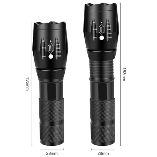 Фонарь R5-2XPE (white+red), 1х18650/3xAAA, zoom