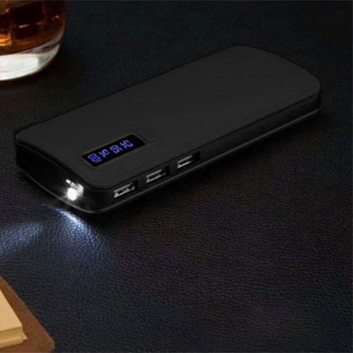 Power Bank JS-88 UNIVERSAL 8000mAh 3USB(1A+2A+3A), цифровой индикатор заряда, фонарик