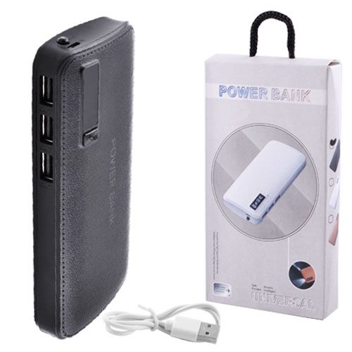 Power Bank JS-88 UNIVERSAL 8000mAh 3USB(1A+2A+3A), цифровой индикатор заряда, фонарик